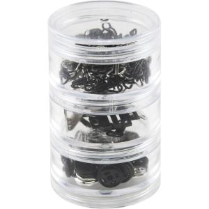 image:imageSINGER 07400 Fastener VarietyPack in Stackable Screw Top Container  48 Hook amp Eyes 24 SewOn Snaps 6 Hook amp Bars  Black