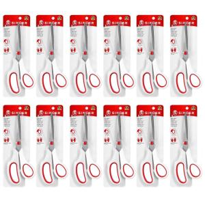 image:imageSINGER 812Inch Fabric Scissors with Comfort Grip Red amp White 12Pack812 Inches 12Pack
