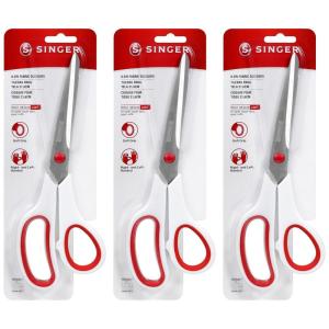 image:imageSINGER 812Inch Fabric Scissors with Comfort Grip Red amp White 12Pack812 Inches 3Pack