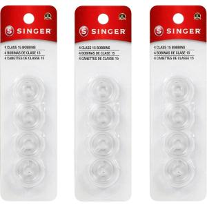 image:imageSINGER Bobbins Class 15 Transparent Plastic Bobbins  Replacement Bobbins for Sewing Machine Sewing Machine Bobbins Sewing Machine Accessories 12ct