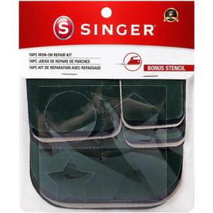 image:imageSINGER IronOn Repair Kit 16 Assorted Twill Repair Patches