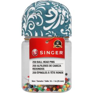 image:imageSinger 47040 1Inch Ball Head Jar with Pin Cushion Lid Multicolor