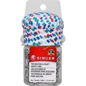 image:imageSinger 47206 2Inch Basting Jar with Pin Cushion Lid Multicolor 100 Count